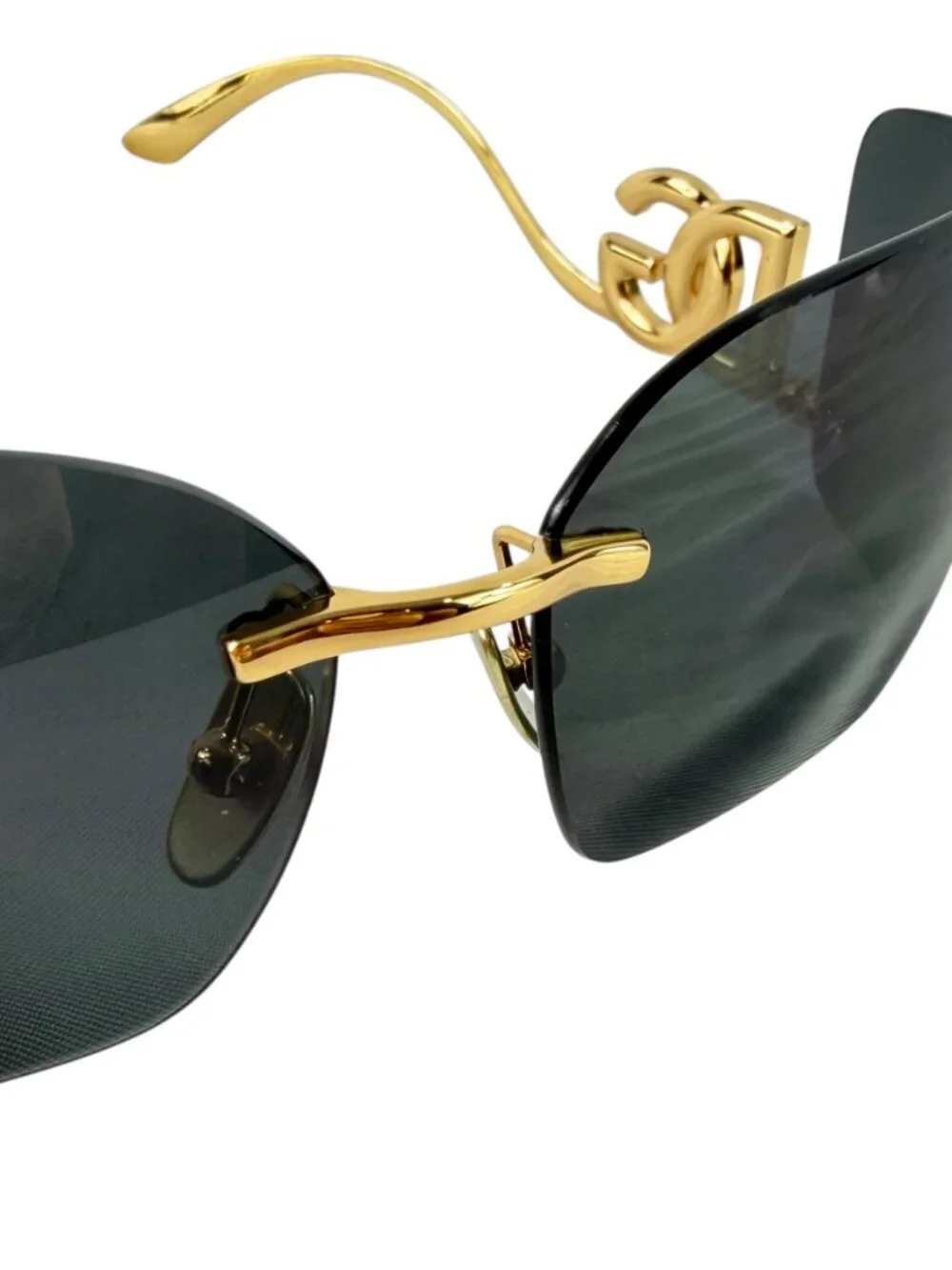 DOLCE & GABBANA DG2319 Gold Frame Black Sunglasses Made in Italy